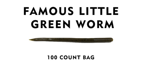 South Holston Straight Tail Worm - 100 Count Bag (Famous Little Green Worm)