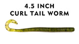 4.5 Inch Curl Tail Worm - 12 Count
